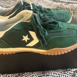 Converse Forest Green and White Sneakers